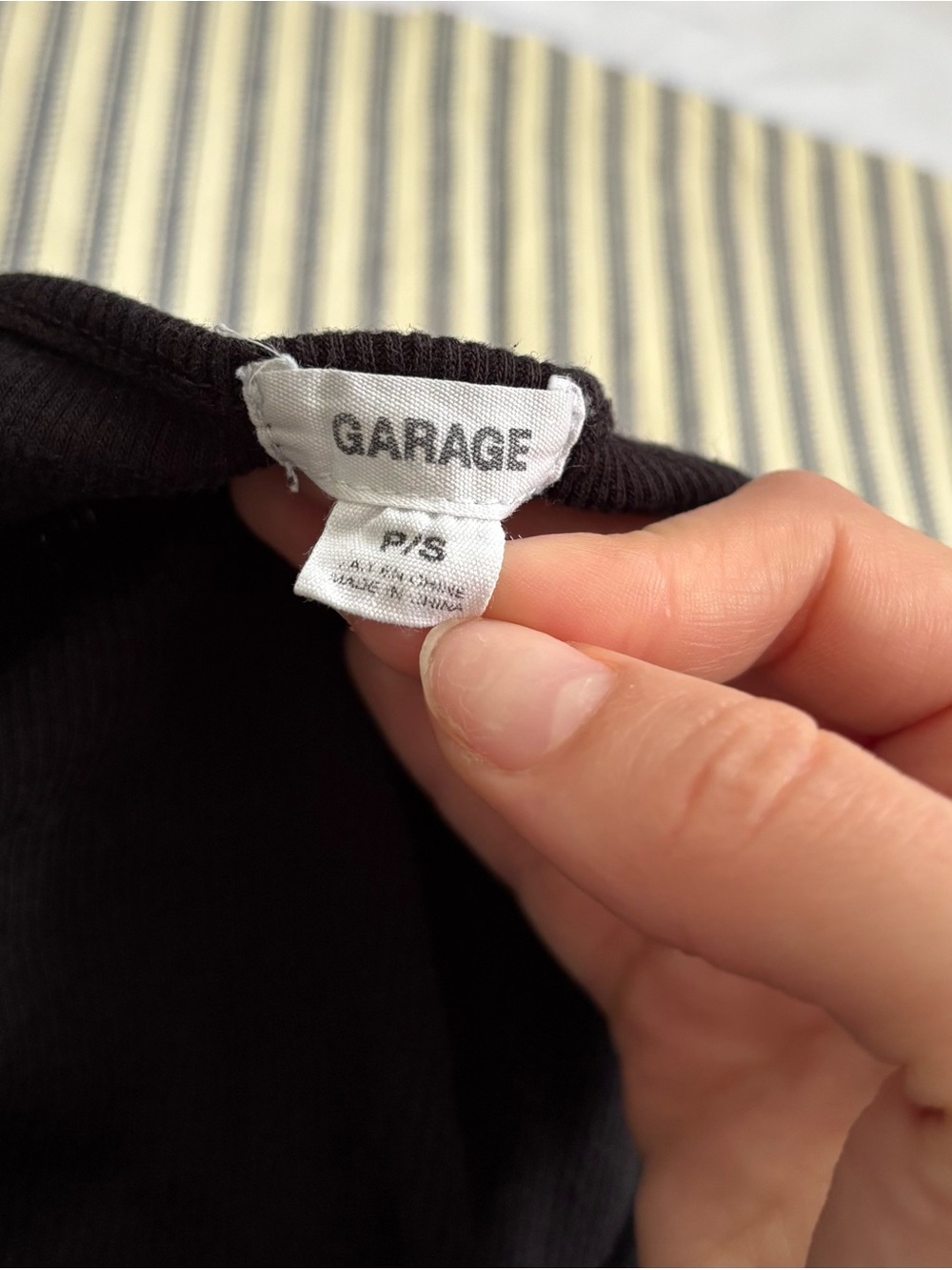 Garage Black Ribbed Cropped Button-Front Top - Picture 3 of 3